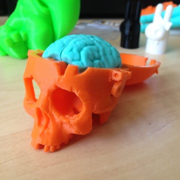Image of 3D Print Halloween: Boneheads Skull Box with Brain