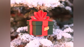 Obraz świątecznych wydruków 3D (ozdoby i dekoracje świąteczne z nadrukiem 3D): Zamykana ozdoba na prezent