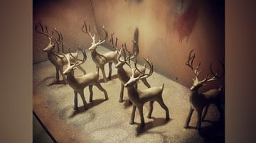 Obraz świątecznych wydruków 3D (ozdoby i dekoracje świąteczne z nadrukiem 3D): Świąteczny Jeleń