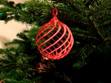 Obraz świątecznych wydruków 3D (ozdoby i dekoracje świąteczne z nadrukiem 3D): Bombka (kula choinkowa)