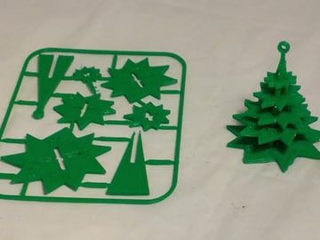 Obraz świątecznych wydruków 3D (ozdoby i dekoracje świąteczne z nadrukiem 3D): Wiecznie zielone drzewo Świąteczna ozdoba na karcie