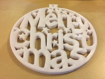 Obraz świątecznych wydruków 3D (ozdoby i dekoracje świąteczne z nadrukiem 3D): Ozdoba choinkowa - Wesołych Świąt