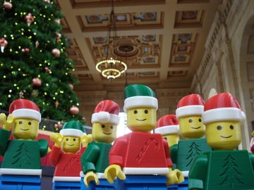 Obraz świątecznych wydruków 3D (ozdoby i dekoracje świąteczne z nadrukiem 3D): Boże Narodzenie Lego Men