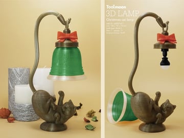 Obraz świątecznych wydruków 3D (ozdoby i dekoracje świąteczne z nadrukiem 3D): Świąteczna lampa dla kota