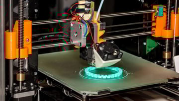 Drukarka 3D drukująca model.