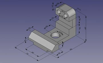 A part designed in FreeCAD