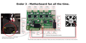 Zamień wentylator płyty głównej na wentylator hot end
