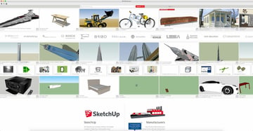 Galeria 3D programu SketchUp ma wiele modeli zoptymalizowanych pod kątem programu.