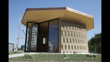 3D Printing A House In 20 Hours  . The Concrete Mixture Used In The Printing Only Sets Right In.