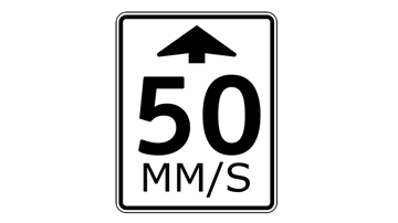 Speed limit sign in mm/s