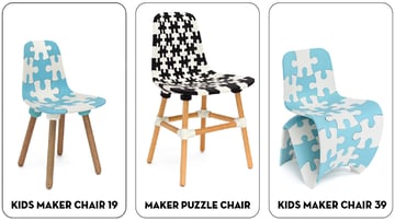 Obecnie dostępne są do pobrania trzy modele krzeseł z nadrukiem 3D