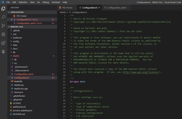 Microsoft VSCode is a good IDE for modifying Marlin