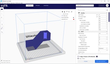 Cura's UI is easy to navigate
