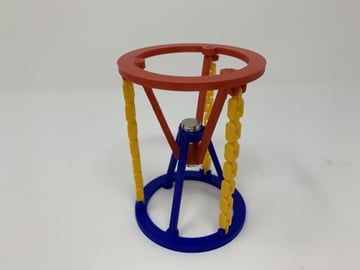 Ten projekt wykorzystuje magnesy i drukowane w 3D łańcuchy, aby stworzyć unikalny model tensegrity