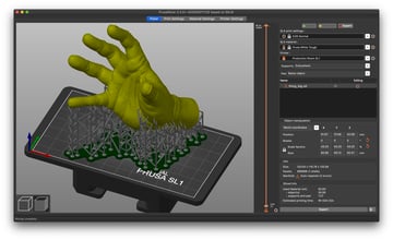 A model sliced for the Prusa SL1