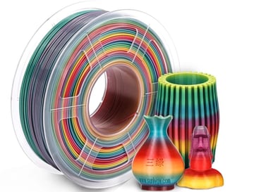 Multicolor Gradient PLA Filament 1.75mm 3D SUNLU Shiny Silk Rainbow Filament