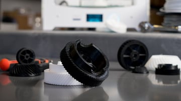 Parts printed with nylon filament require a heated bed and high nozzle temperature