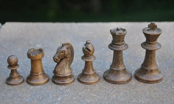 oversized industrial modern chess set
