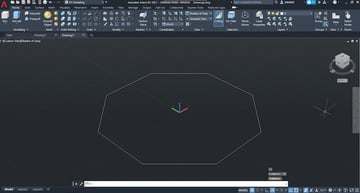 Start out by drawing a 2D octagon with the POLYGON tool