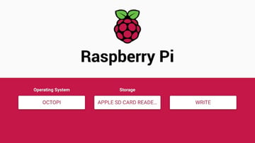 Raspberry Pi Imager pobiera i instaluje obraz OctoPrint na karcie SD