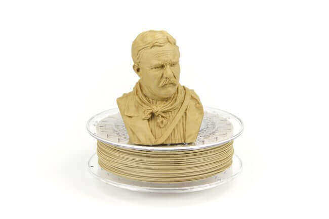 PLA vs ABS: „Bamboofill“ filament from ColorFabb contains 80% PLA and 20% recycled bamboo fibres (image: ColorFabb)