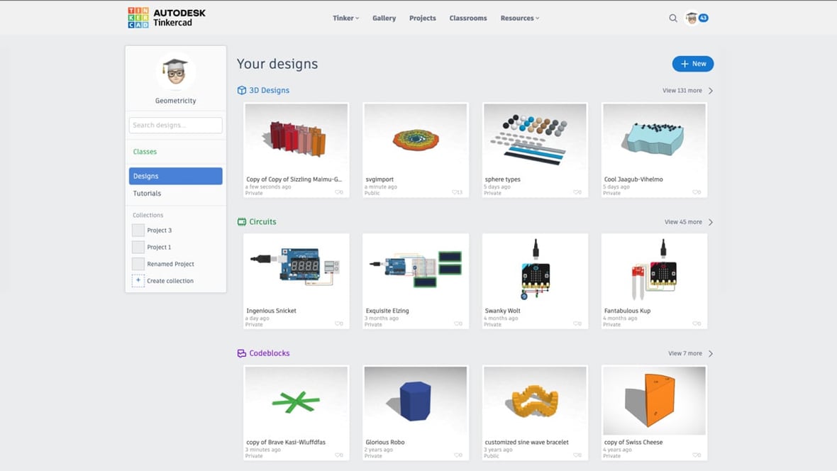 Featured image of Tinkercad’s Dashboard Gets a Facelift