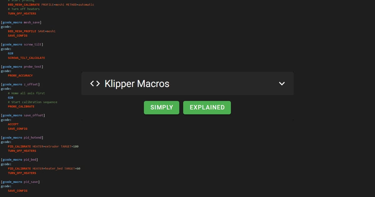 Klipper macros simply explained all3dp