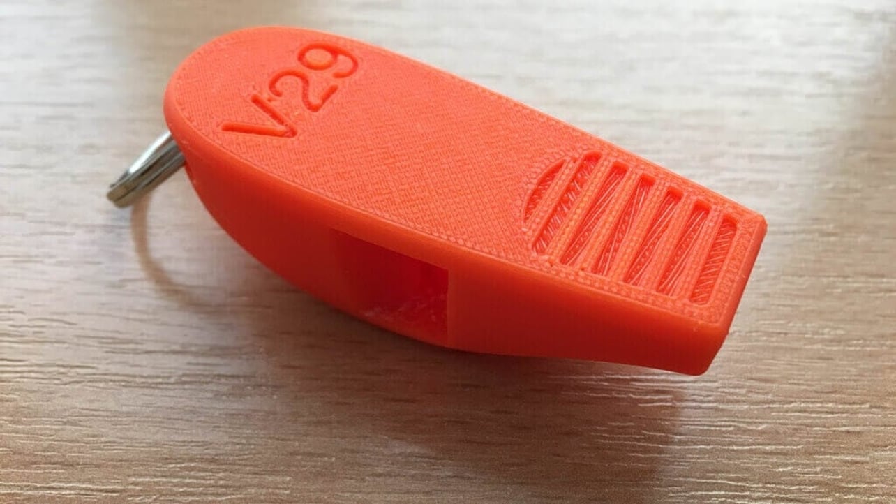 Red 3D printed Extremely loud  Emergency Whistle 5 x 1.7 cm 