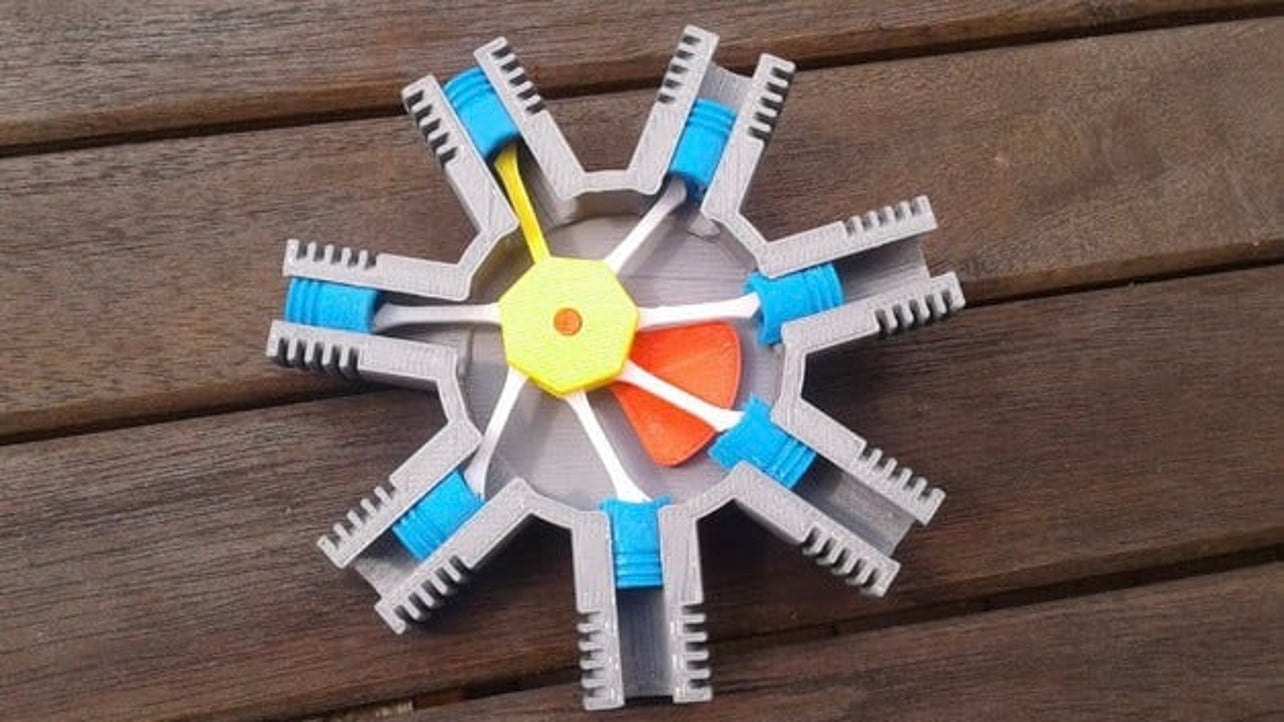 Featured image of [Project] 7-axis Hand-Cranked Radial Engine Model