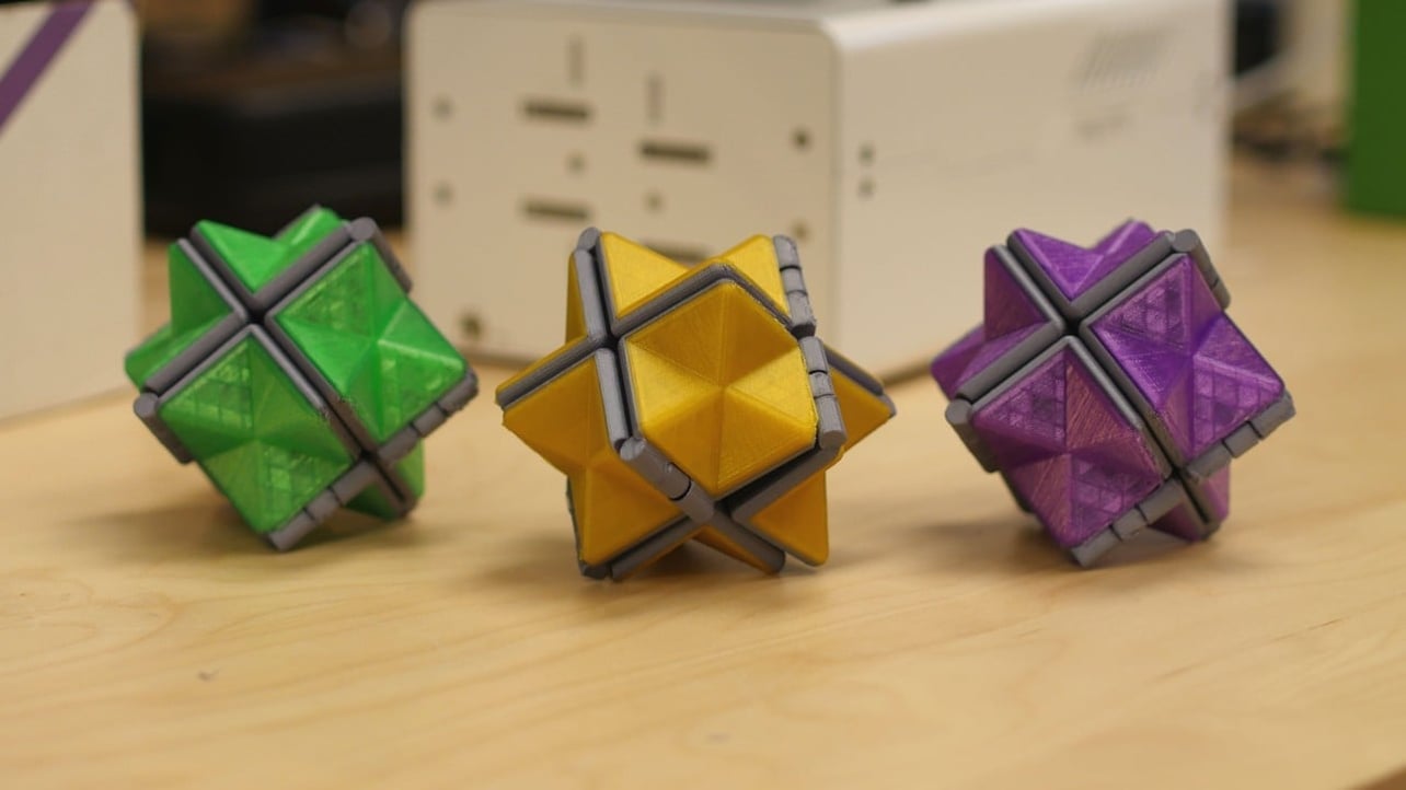 Blue 6 Sides NEW Fidget Twisty Cube Spinner Keychain Toys 