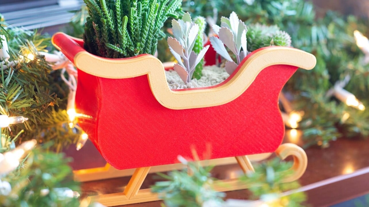 3D Printed Santa Hat Holiday Planter