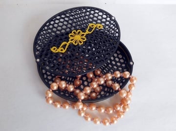 Geometric Pearlescent Ring Holder 3D Printed Space Saver accessories Jewellery