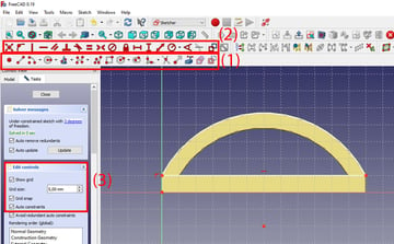 Sketch tools help you draw a 2D shape