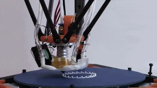 A GIF showing how a 3D printer prints three dimensional objects layer by layer