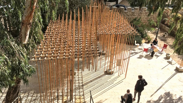 Featured image of Students Use 3D Printing to Create Suspended Bamboo Pavilion in Jerusalem