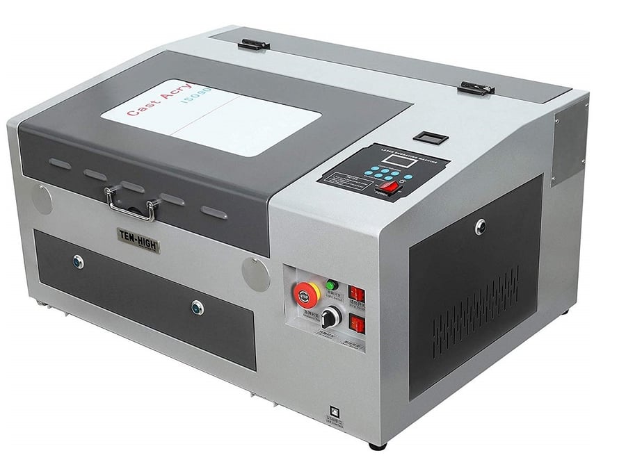 Include Rotary axis. TEN-HIGH Upgraded Version CO2 40W 110V 300x400mm Laser Engraving Cutting Machine with USB Port 