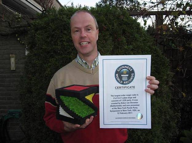 Oskar van Deventer with his Guinness world record certificate for his creations (Image: Oskar van Deventer)