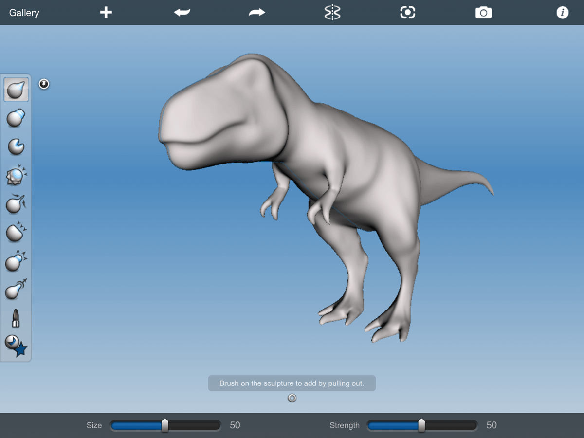 Just use your fingers and model the digital clay (image: 123D Sculpt+)