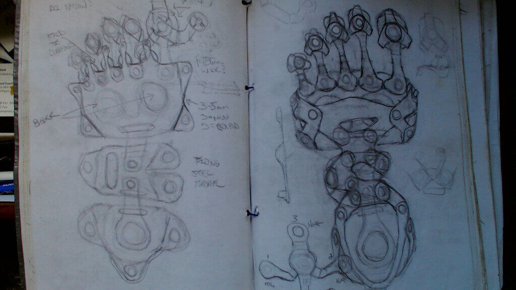 Onyx Ashanti´s first designs were more of a semi-soft minimal cover for his feet. His comment? "They sucked- hard."