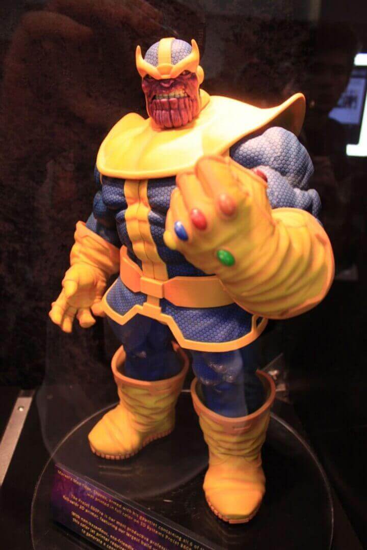 He’s got a mean punch: 3D printed Thanos Statue from Gentle Giant (image: Comicalliance)