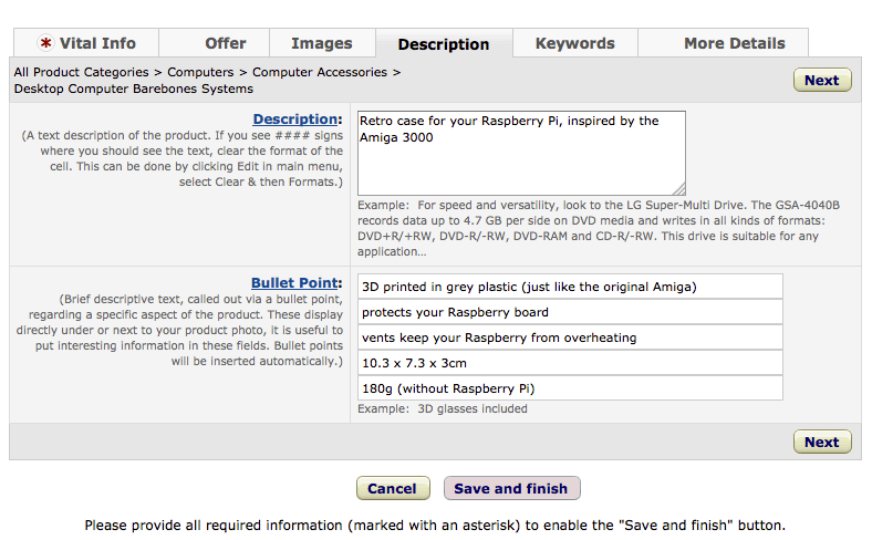 Enter a description and bullet points