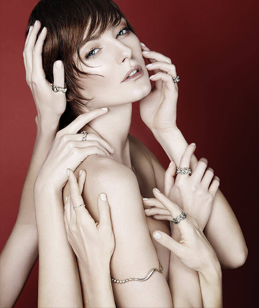 White Noise 3D printed jewelry by VOJD Studios