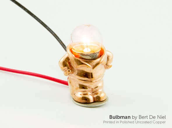 The "Bulbman" desigb by Bert De Niel is perfect for the conductive material (image: i.Material)