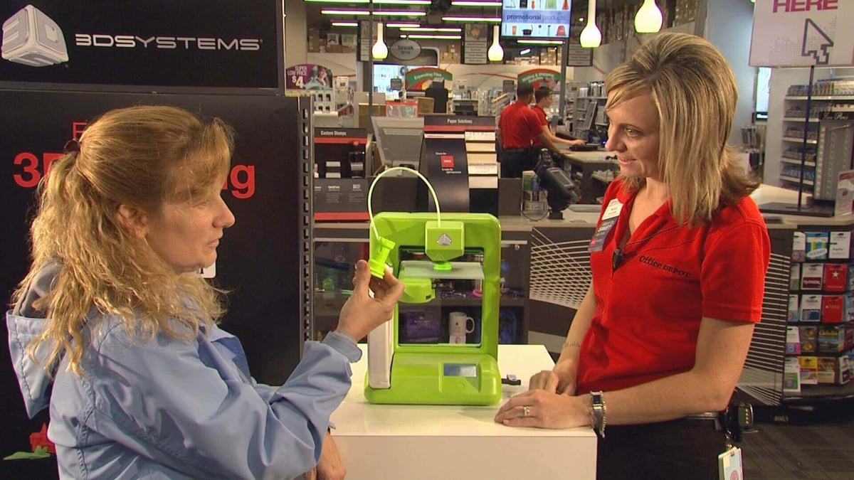 3D Printers in stores (here at Office depot) and post offices will become more common in the future (image: Office Depot) 