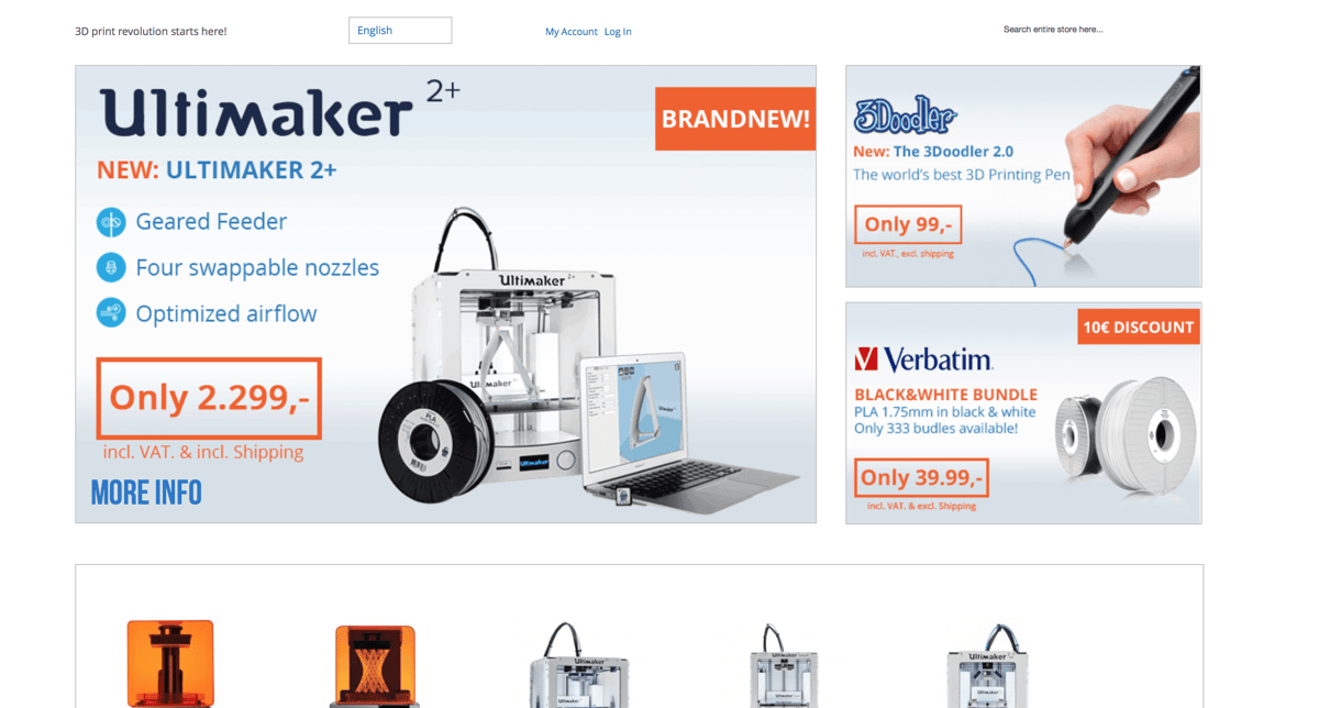 In Europe, Ultimaker 3D printers are mostly available through iGo3D (image: All3DP)