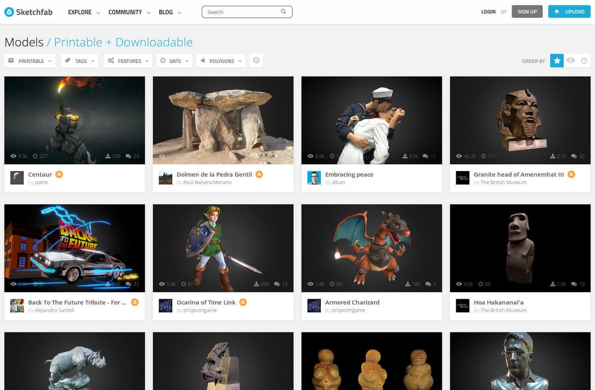 Imagen de Mejores páginas web para descargar modelos 3D gratis: Sketchfab