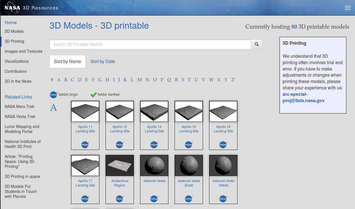 Image of Free STL Files, Free 3D Printer Files, Free 3D Print Models: NASA
