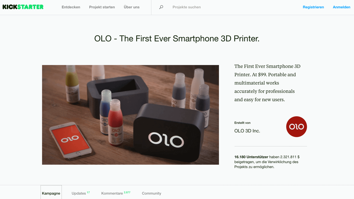 Olo Kickstarter Campaign
