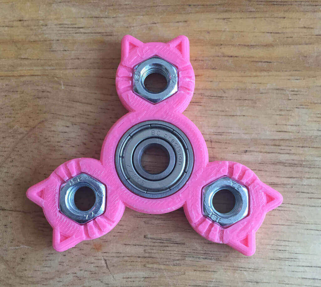 Image of Best 3D Printed Fidget Spinners: Triple Hex Nut Cat Spinner