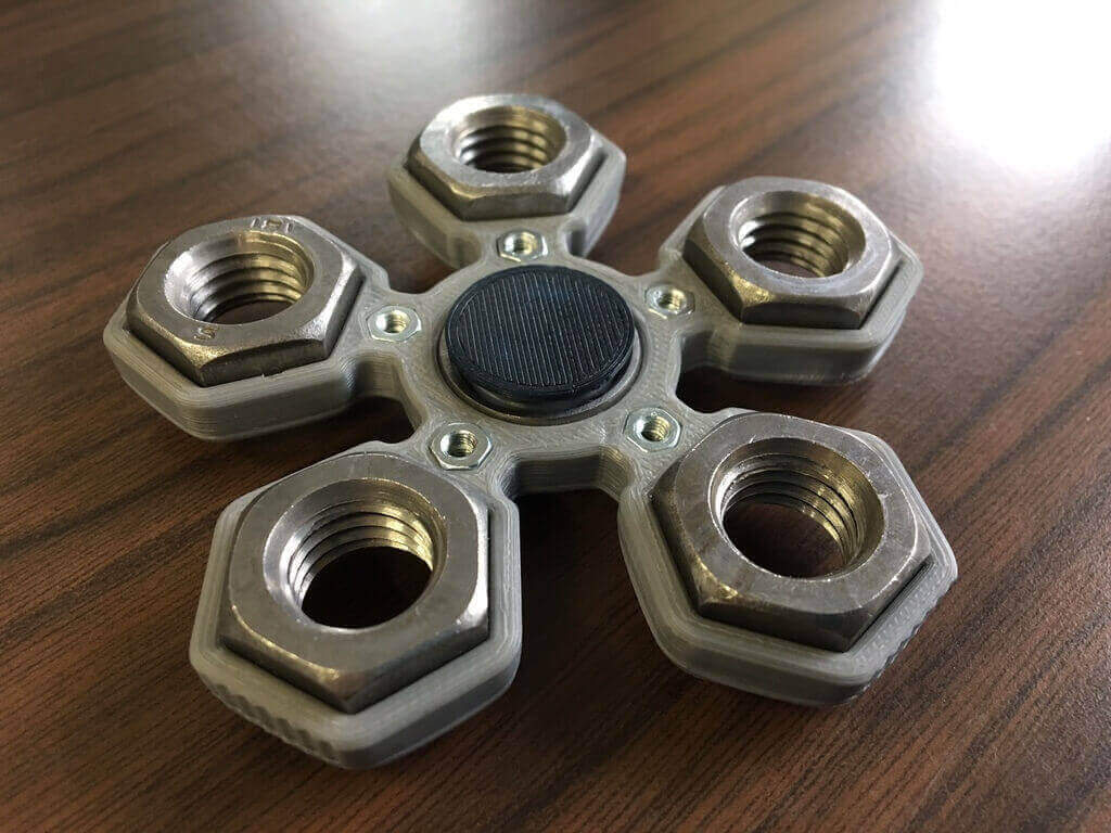 Image of Best 3D Printed Fidget Spinners: Fidget Hand Quintuple Spinner
